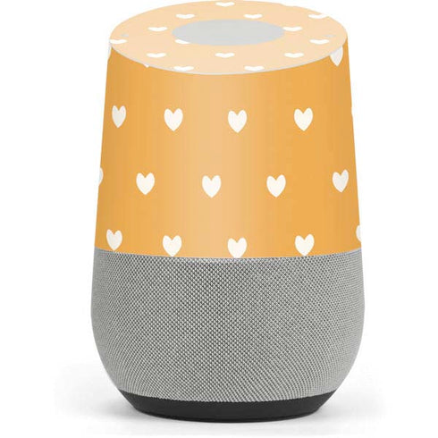 Yellow and White Hearts Google Home Skin